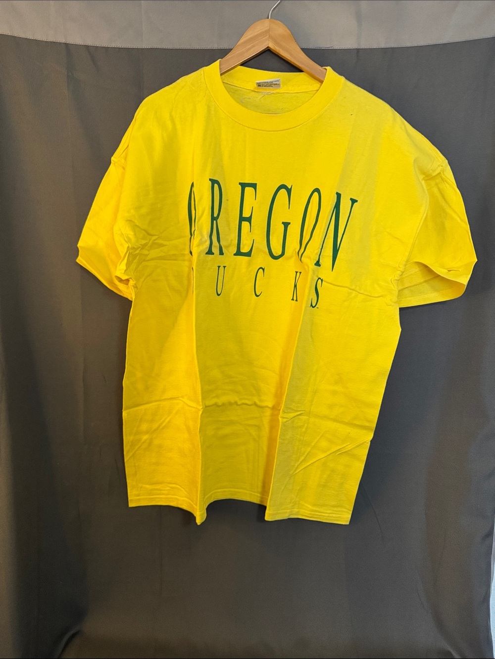 TLC Yellow Tee with Green Oregon Ducks Print